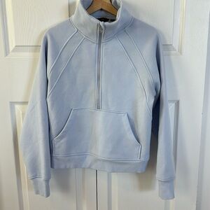 Danskin Womens Mixed Rib Half Zip Sweatshirt Jacket Blue